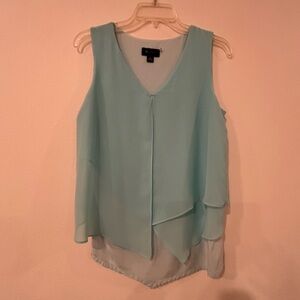 AB Studio Light Blue Layered Blouse